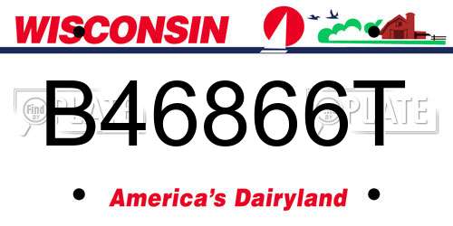 B46866T Wisconsin License Plate