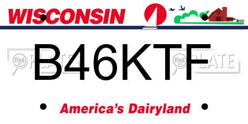 B46KTF Wisconsin License Plate