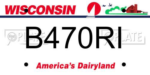 B470RI Wisconsin License Plate