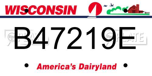 B47219E Wisconsin License Plate