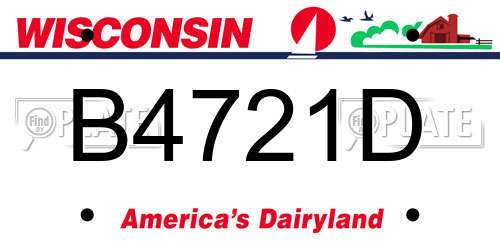 B4721D Wisconsin License Plate