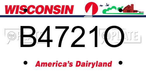 B4721O Wisconsin License Plate