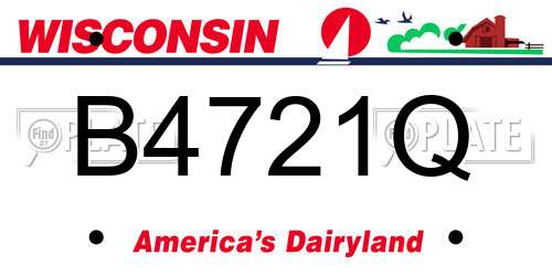 B4721Q Wisconsin License Plate