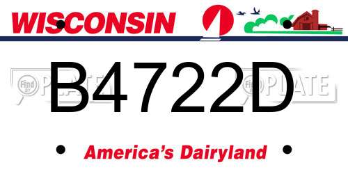 B4722D Wisconsin License Plate