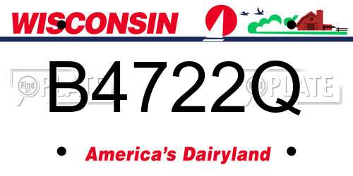 B4722Q Wisconsin License Plate