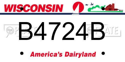 B4724B Wisconsin License Plate