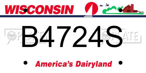 B4724S Wisconsin License Plate