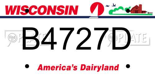 B4727D Wisconsin License Plate