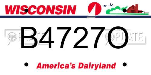 B4727O Wisconsin License Plate