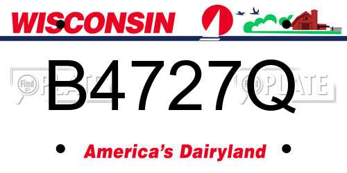 B4727Q Wisconsin License Plate