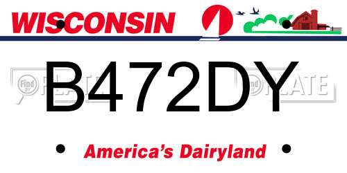 B472DY Wisconsin License Plate