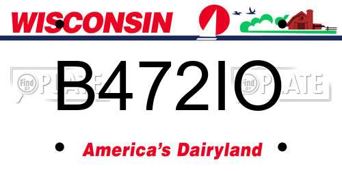 B472IO Wisconsin License Plate