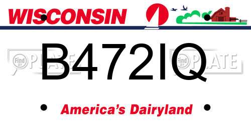B472IQ Wisconsin License Plate