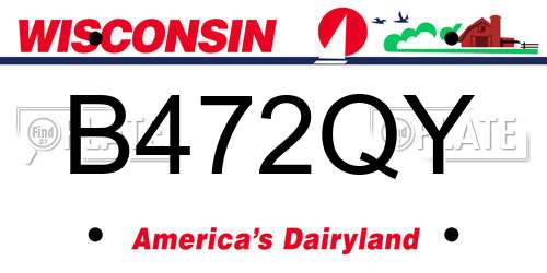 B472QY Wisconsin License Plate