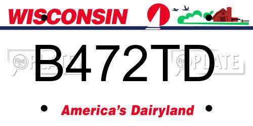 B472TD Wisconsin License Plate