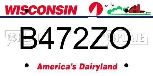 B472ZO Wisconsin License Plate