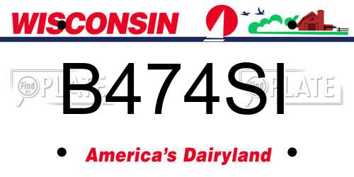 B474SI Wisconsin License Plate