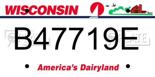 B47719E Wisconsin License Plate