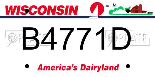 B4771D Wisconsin License Plate