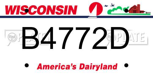 B4772D Wisconsin License Plate