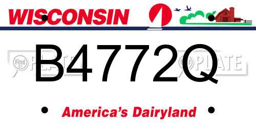 B4772Q Wisconsin License Plate