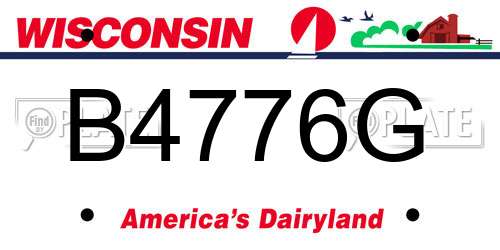 B4776G Wisconsin License Plate