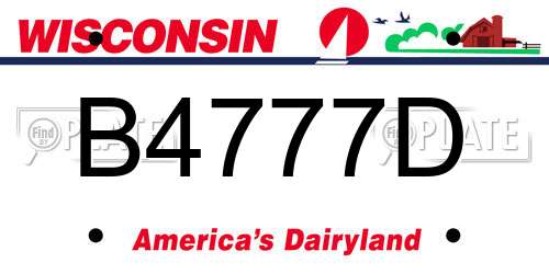 B4777D Wisconsin License Plate