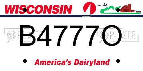 B4777O Wisconsin License Plate