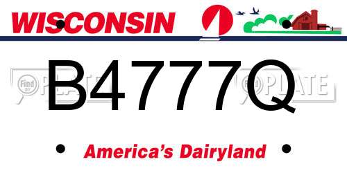 B4777Q Wisconsin License Plate