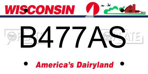 B477AS Wisconsin License Plate