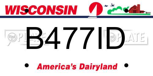 B477ID Wisconsin License Plate