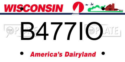 B477IO Wisconsin License Plate
