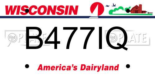 B477IQ Wisconsin License Plate