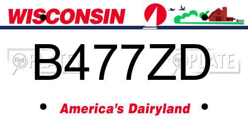 B477ZD Wisconsin License Plate