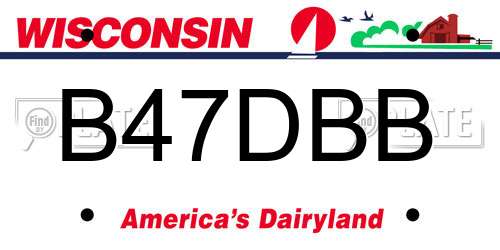 B47DBB Wisconsin License Plate