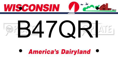 B47QRI Wisconsin License Plate