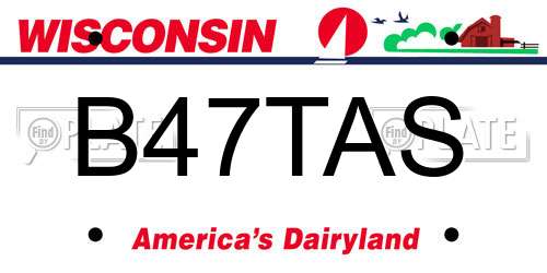B47TAS Wisconsin License Plate