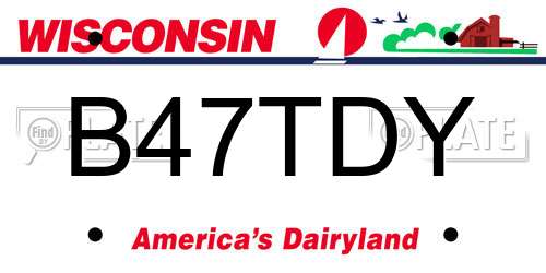B47TDY Wisconsin License Plate