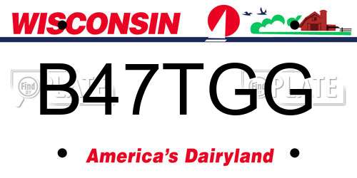 B47TGG Wisconsin License Plate