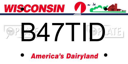 B47TID Wisconsin License Plate