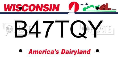B47TQY Wisconsin License Plate