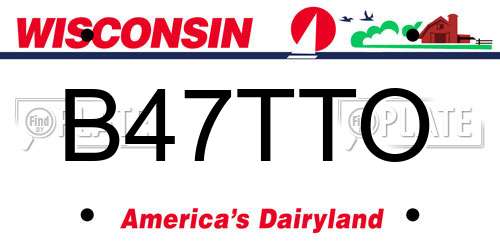 B47TTO Wisconsin License Plate