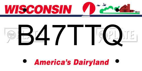B47TTQ Wisconsin License Plate