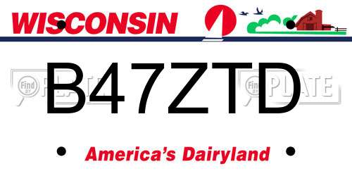 B47ZTD Wisconsin License Plate
