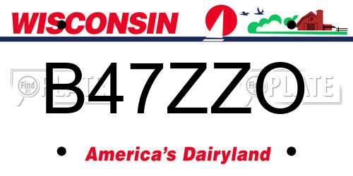 B47ZZO Wisconsin License Plate
