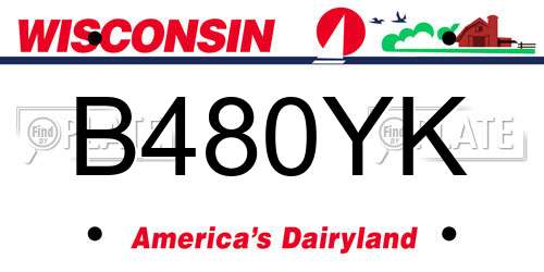 B480YK Wisconsin License Plate