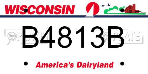 B4813B Wisconsin License Plate