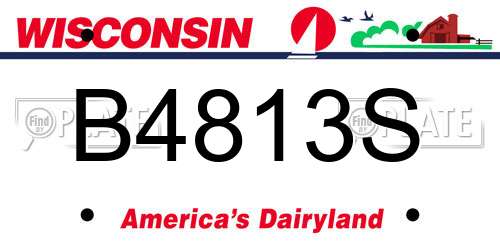 B4813S Wisconsin License Plate