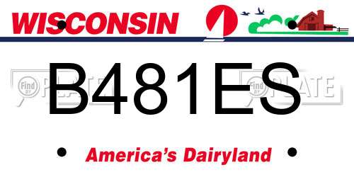 B481ES Wisconsin License Plate