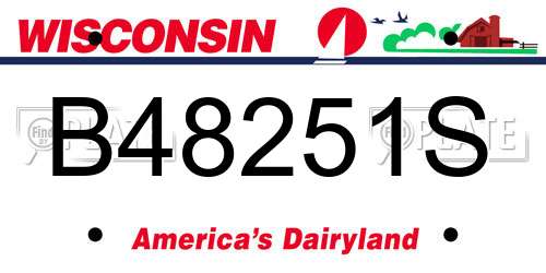 B48251S Wisconsin License Plate